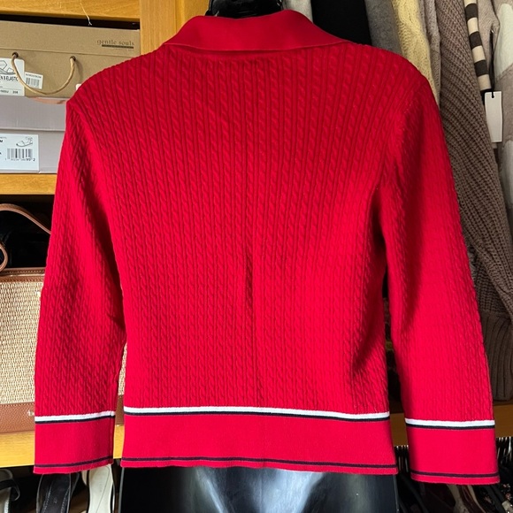 ⭐️BOGO FREE⭐️ TOMMY HILFIGER Cropped Cable Red-white-blue Sweater S - Picture 5 of 10